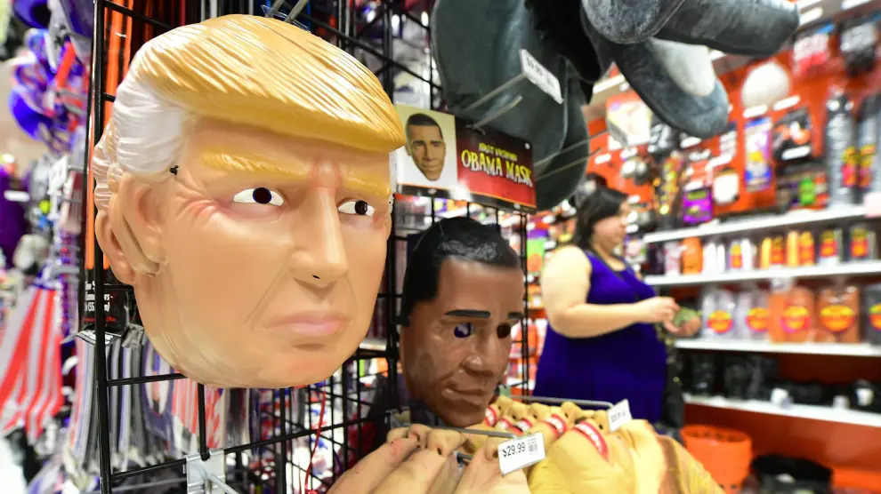 Máscaras de Halloween de Donald Trump y Obama