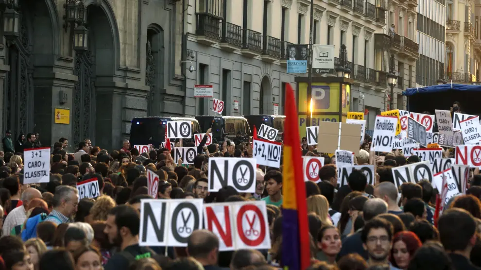 Imagen de archivo de una protesta contra la LOMCE.