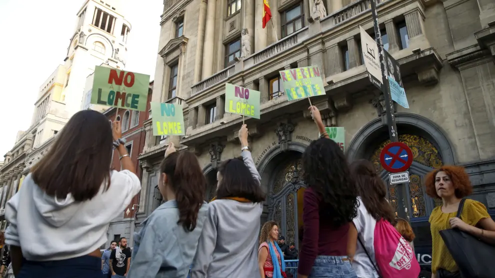 Foto de archivo de una protesta estudiantil contra la Lomce y las reválidas.