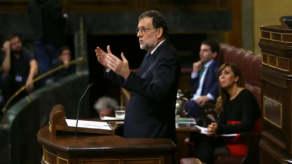 Mariano Rajoy durante el debate de investidura