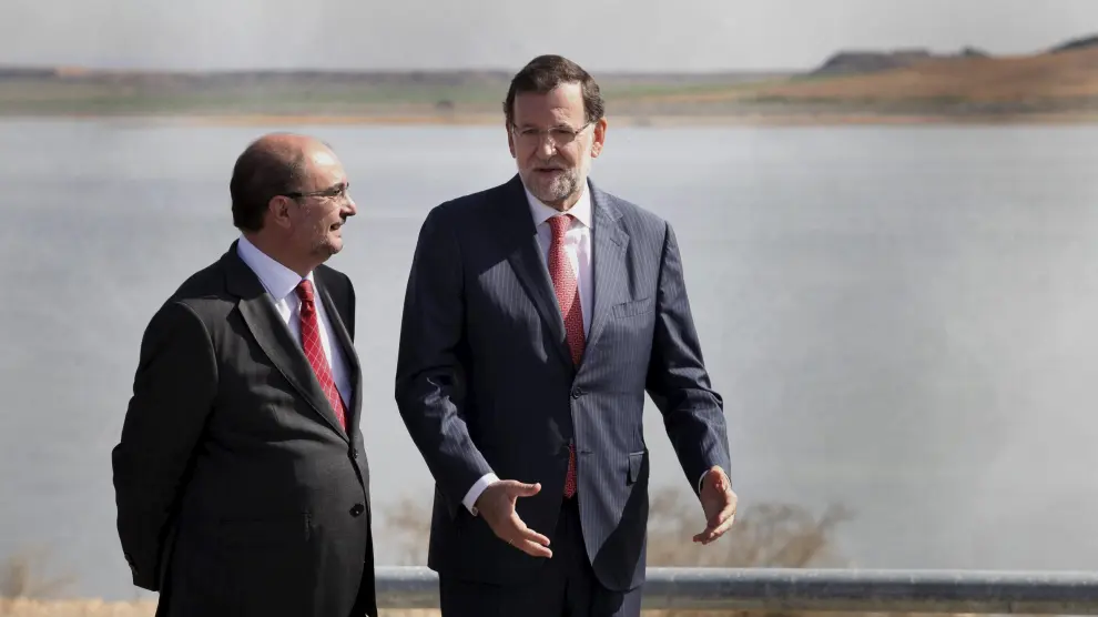 Los presidentes de Aragón y España, Javier Lambán y Mariano Rajoy.