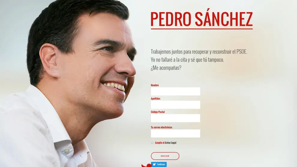 Sánchez lanza una campaña en su web para "recuperar y reconstruir" el PSOE