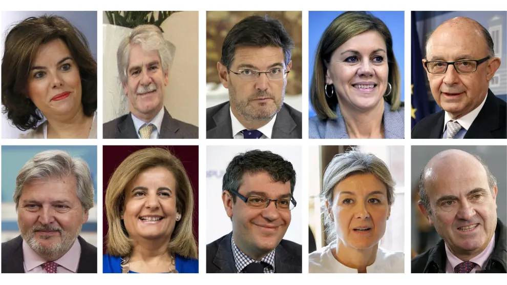 Los nuevos ministros del Gobierno de Rajoy.