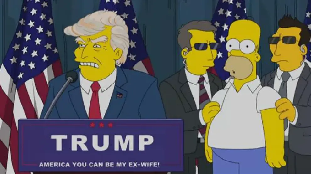 Una captura del episodio en el que hace más de una década 'Los Simpson' ya hacían presidente a Trump.
