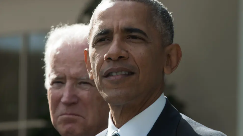 Barack Obama en una comparecencia junto al vicepresidente Joe Biden.