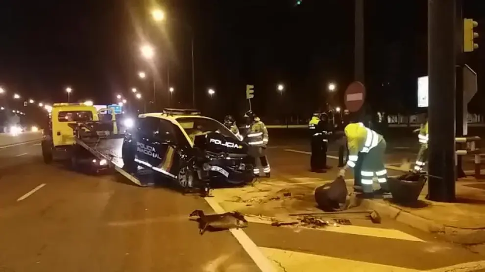 Aparatoso accidente de tráfico en Zaragoza