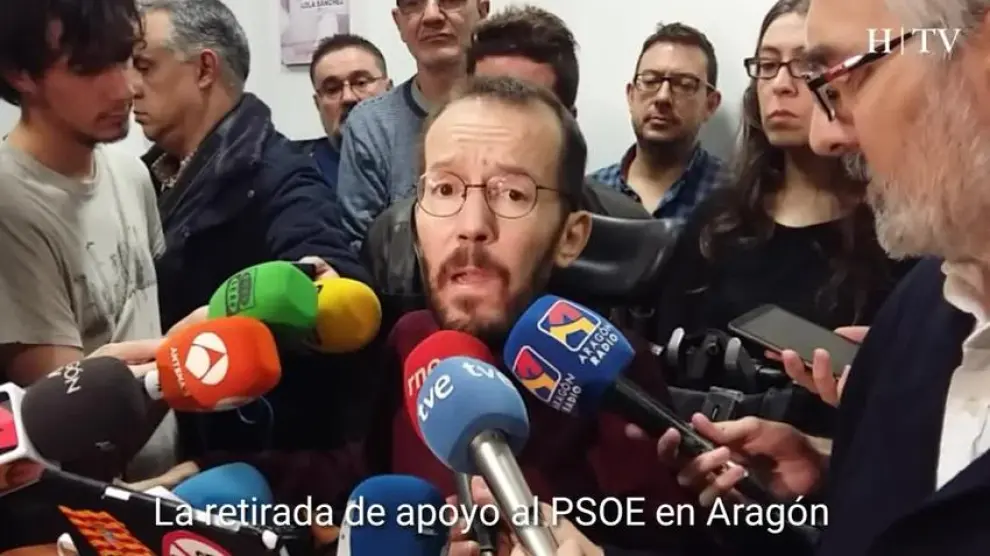 Echenique: "Con este PSOE no queremos entrar en el Gobierno de Aragón"