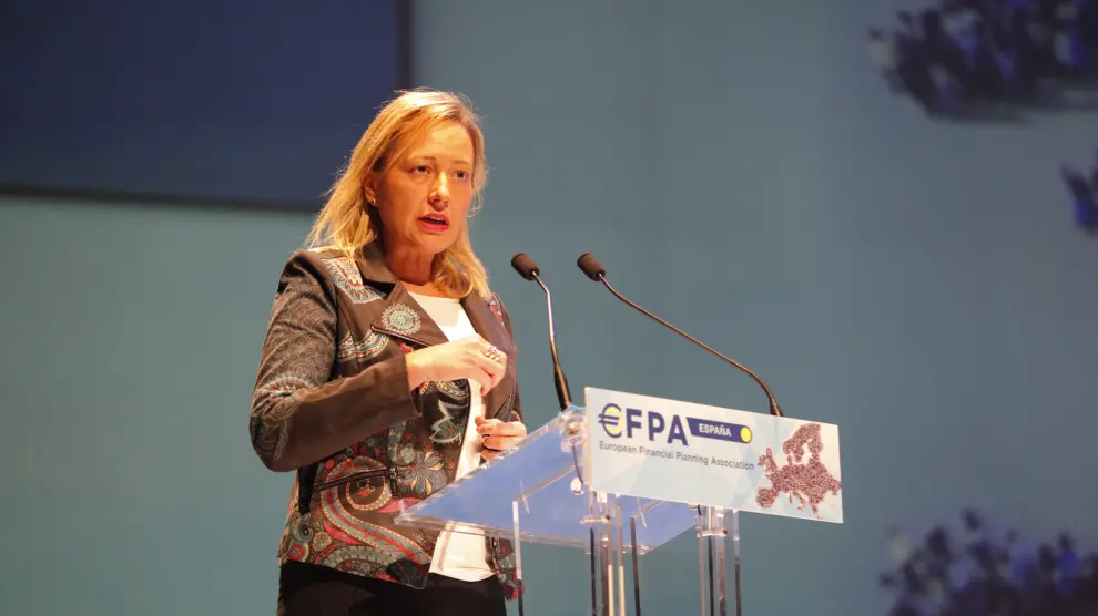 Marta Gastón en el encuentro nacional de asesores financieros EFPA