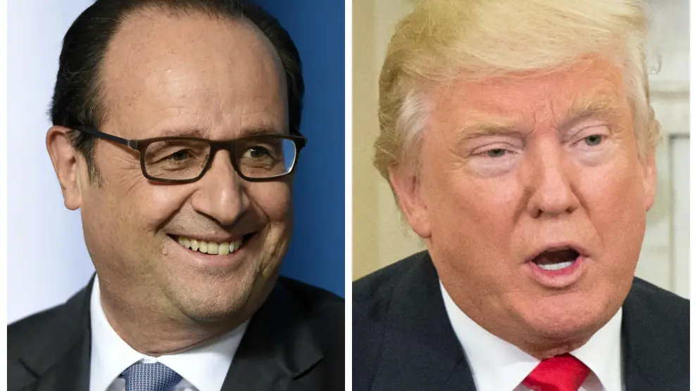Hollande y Trump expresan su voluntad de trabajar "juntos".