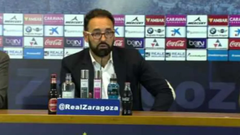 José Bordalás, el año pasado en la rueda de prensa que ofreció en La Romareda tras perder 1-0 al frente del Alavés.