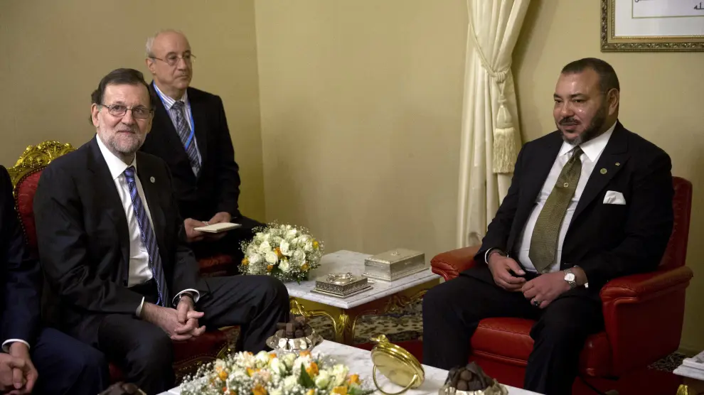 Rajoy y el rey Mohamed VI, durante su cita de este martes.