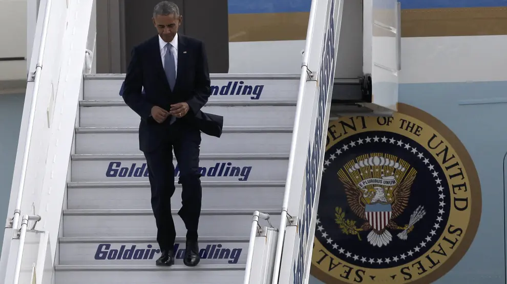 El presidente de Estados Unidos, a su llegada a la capital griega