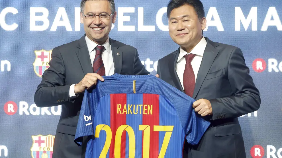 Presentación del acuerdo entre el Barça y Rakuten