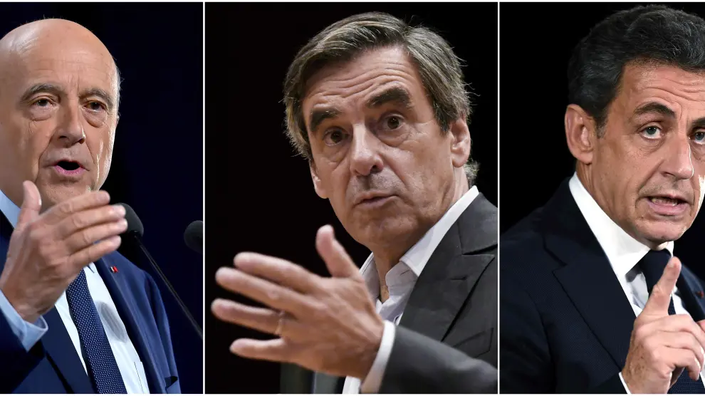 Juppé, Fillon y Sarkozy