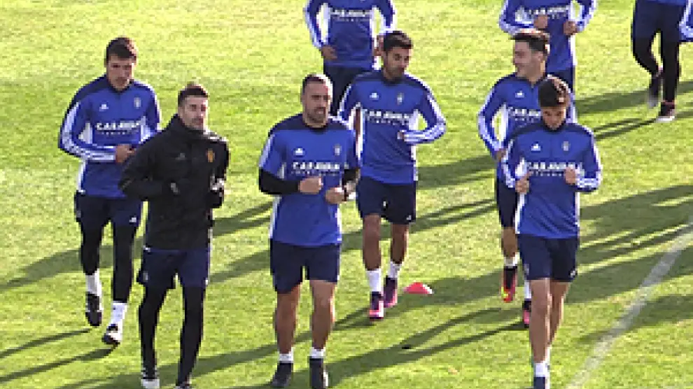 Último entrenamiento del Real Zaragoza antes de viajar a Getafe.