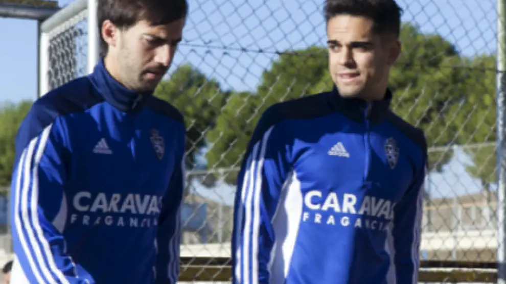 Lanzarote y Fran, los dos tocados, juntos en la Ciudad Deportiva.