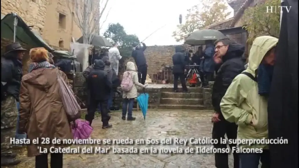 Sos del Rey Católico se viste de época para el rodaje de 'La Catedral del Mar'