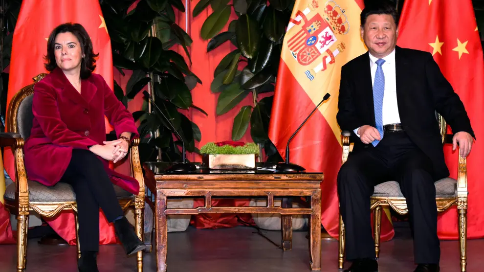 La vicepresidenta y el presidente chino se reúnen en Maspalomas