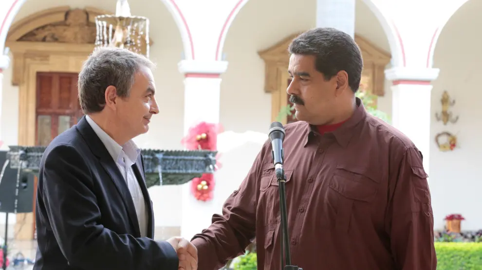 José Luis Rodríguez Zapatero junto a Nicolás Maduro.