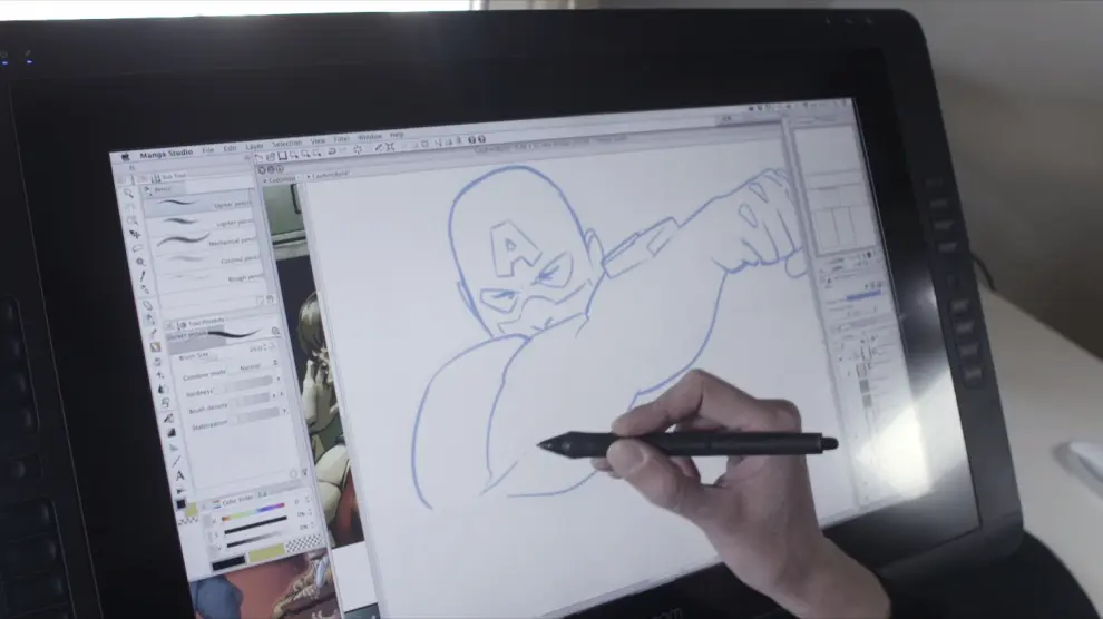El dibujante aragonés que da vida al Capitán América