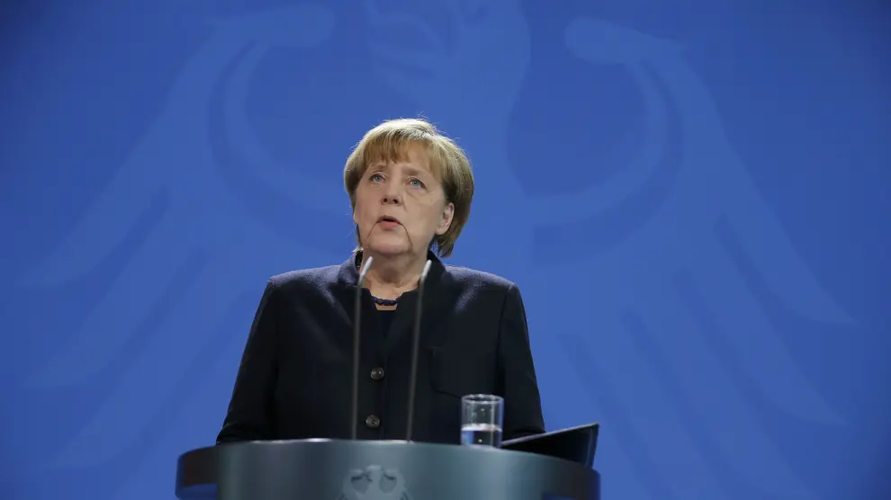 La canciller alemana, Angela Merkel, en su declaración ante los medios tras el atentado.