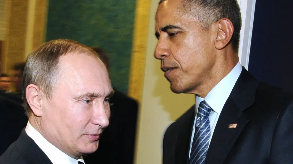 Obama y Putin en un encuentro sobre el cambio climático.