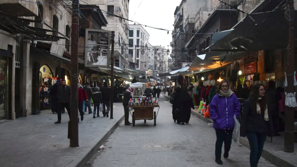 Tranquilidad en las calles de Alepo este viernes.
