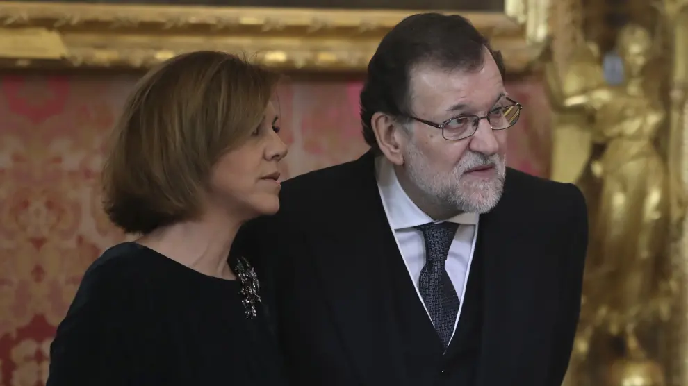 Cospedal, junto a Rajoy, en la celebración este viernes de la Pascua Militar.