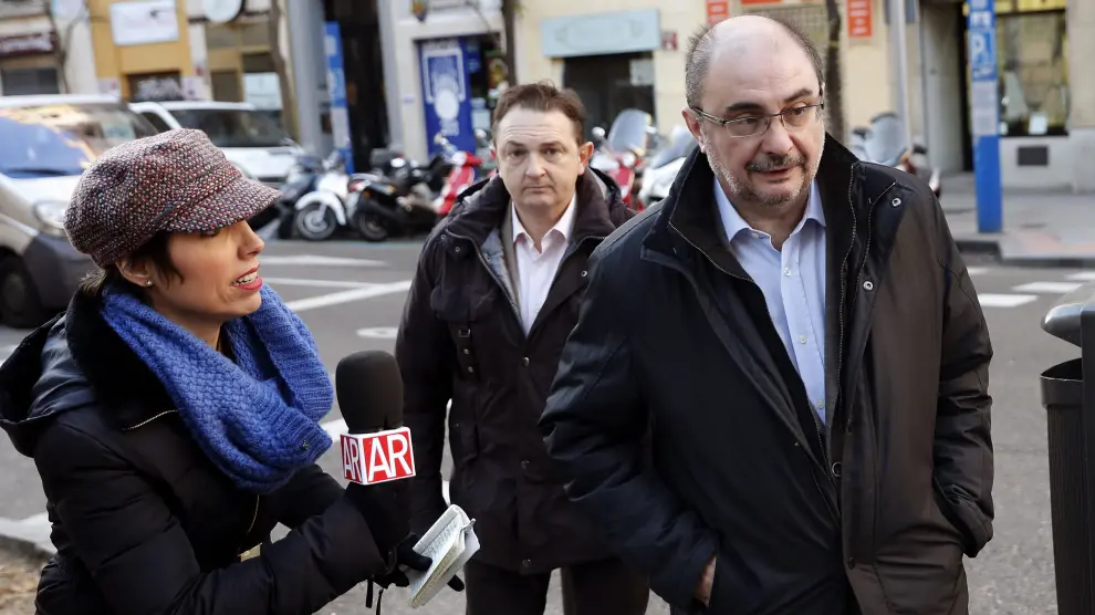 Lambán a su llegada al Comité Federal del PSOE.