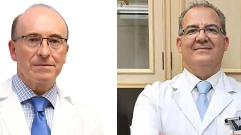 El doctor Antonio Asso Abadía, cardiólogo de adultos, y el doctor Francisco José Sarasa Oliván, especializado en Medicina del Deporte, los dos zaragozanos reconocidos en esta III edición de los Top Doctors Awards.
