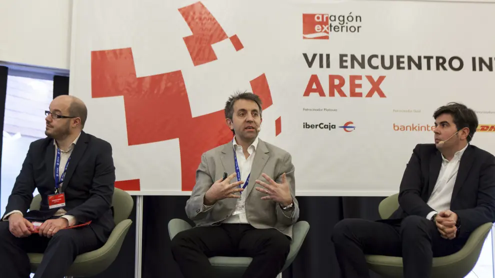 Una de las conferencias del VII Encuentro Internacional de Aragón Exterior protagonizada por Olivier Lamotte, de Amazon.