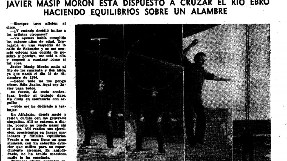 Reportaje sobre Javier Masip publicado en HERALDO DE ARAGÓN por Alfonso Zapater, con fotos de Juan J. Misis, el 21 de diciembre de 1976.