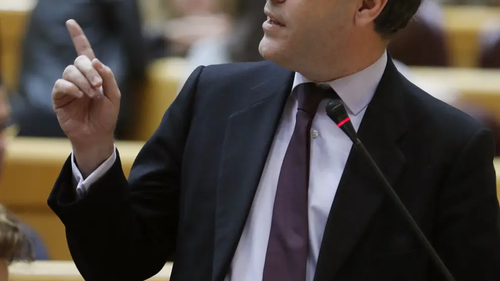 Álvaro Nadal durante su intervención en la sesión de control al Gobierno en el Senado.