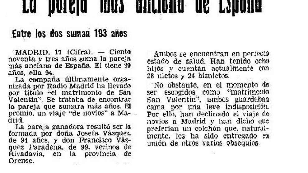 Noticia publicada en HERALDO en 1964.