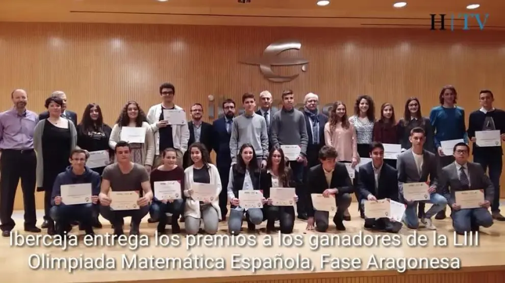 Ibercaja entrega los premios a los ganadores aragoneses de la LIII Olimpiada Matemática Española