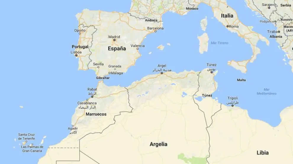 Mapa en el que aparece Canarias en su ubicación correcta.