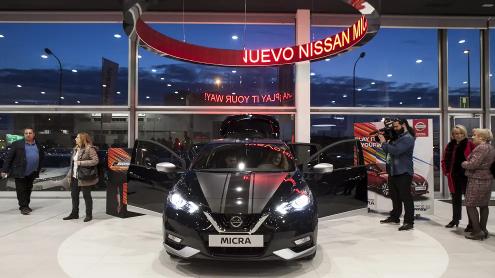 Presentación en sociedad del nuevo Nissan Micra, en las instalaciones del Grupo Arvesa, en Zaragoza.