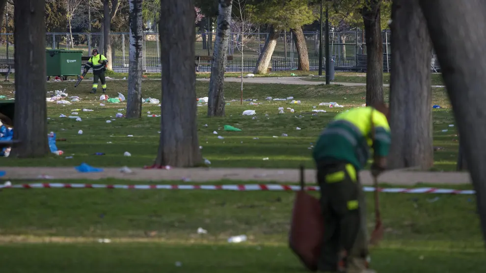 Imagen del parque del Tío Jorge de Zaragoza el 6 de marzo pasado, fecha en la que se produjeron los hechos denunciados.