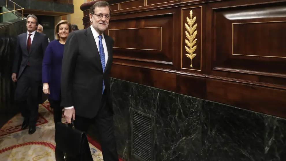 Mariano Rajoy a su llegada al hemiciclo del Congreso.