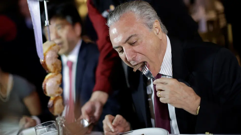 Temer invitó a los embajadores a cenar en un conocido restaurante de carnes de Brasilia.