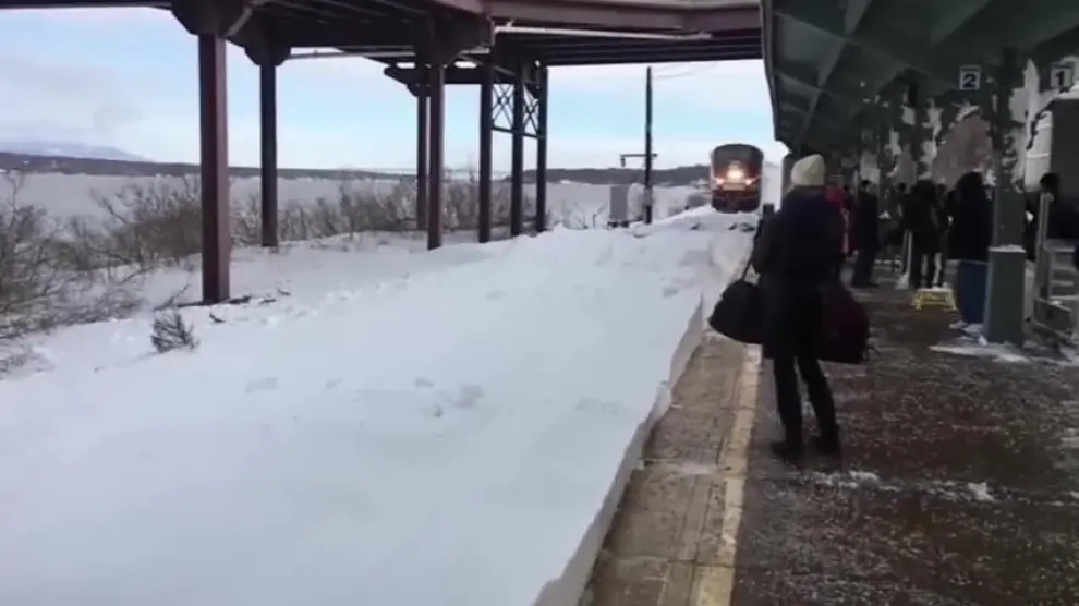 Avalancha de nieve en una estación tras la tormenta 'Stella'