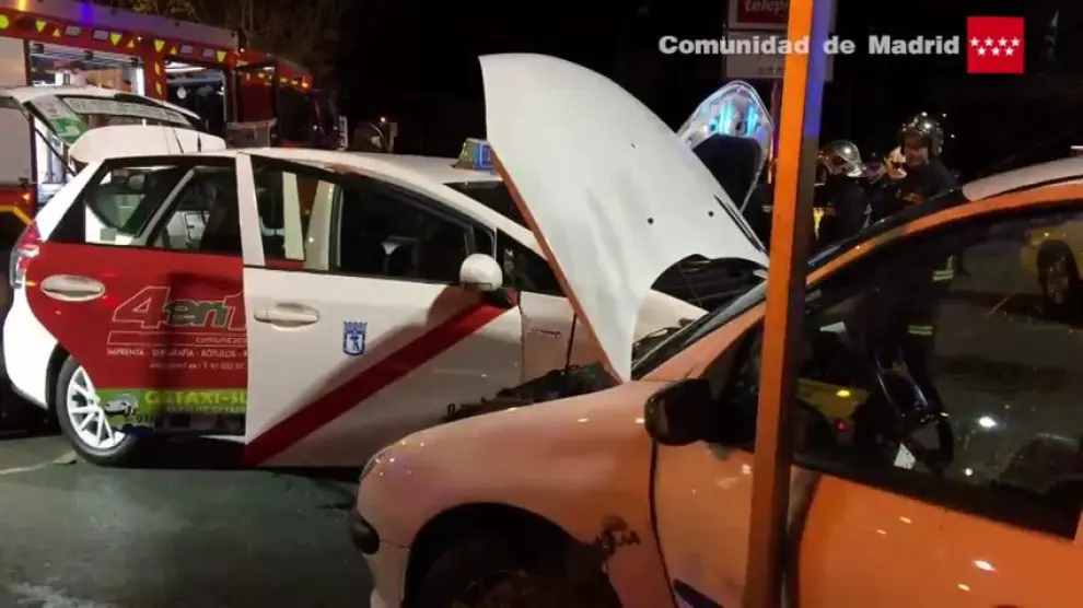 Muere hombre al chocar su taxi con otro coche en Getafe