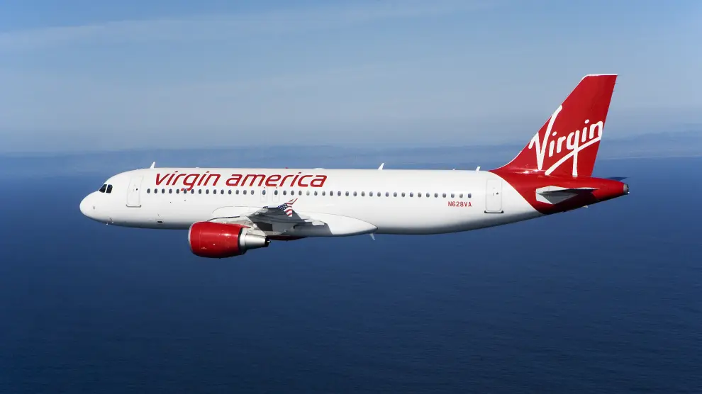 Un avión de la flota de Virgin America.