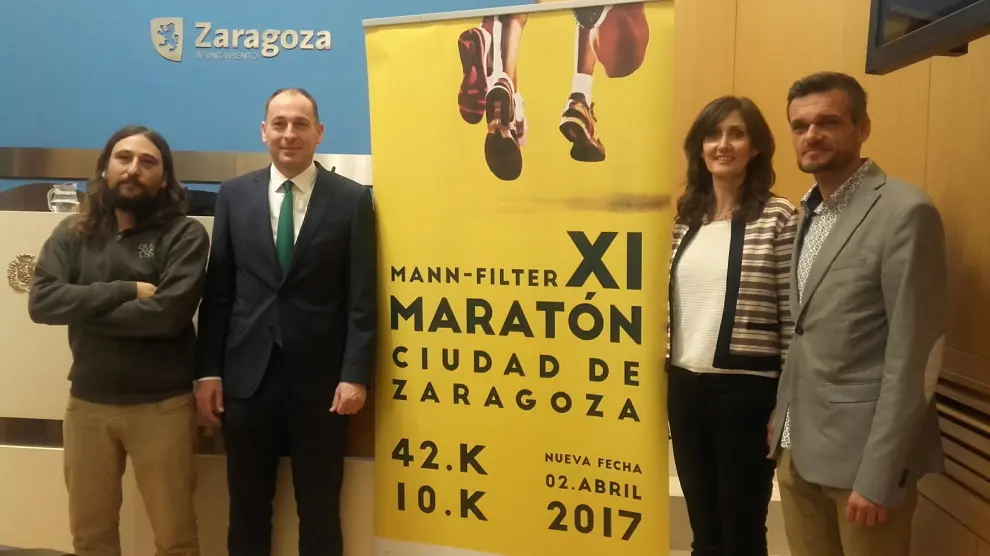 Presentación del Maratón Mann Filter Ciudad Zaragoza, este martes.