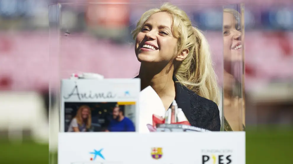 Shakira durante la presentación de su proyecto en Barcelona.