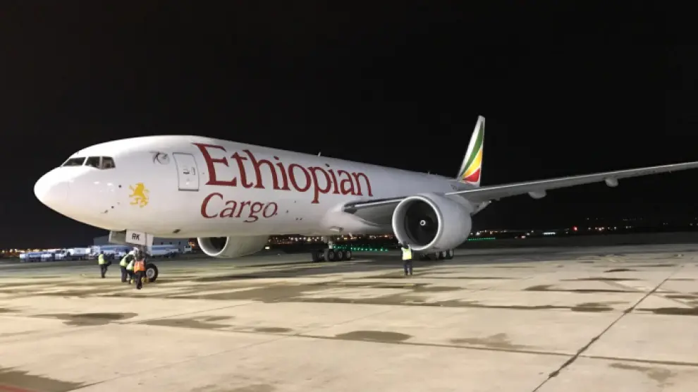 Avión carguero de la compañía Ethiopian.