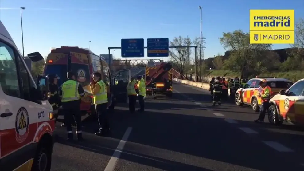 Accidente catastrófico a la salida de Madrid