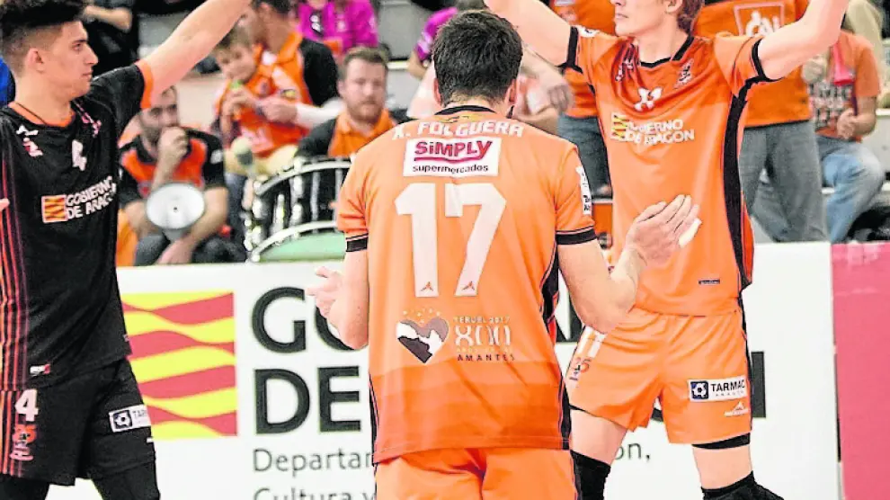 El CV Teruel, referente del voleibol aragonés en la élite.