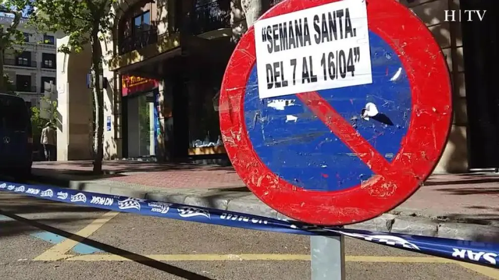 La policía acordona el centro de Zaragoza por Semana Santa