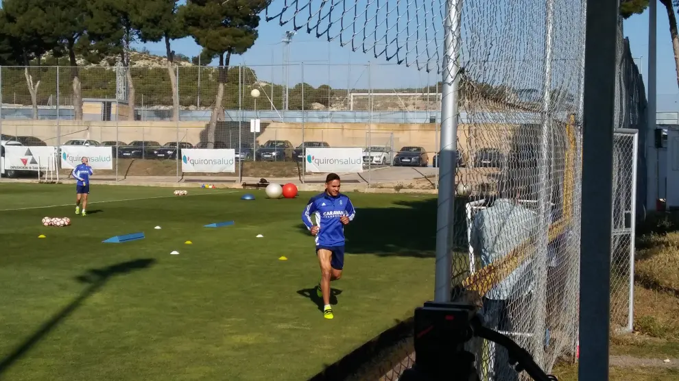 Marcelo Silva, durante la sesión de entrenamiento del viernes.